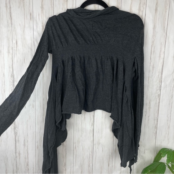 All Saints Spitafield gray waterfall layered cardigan 10 - Picture 6 of 7